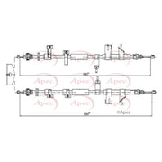 Apec Handbrake Cable Left Rear CAB1671