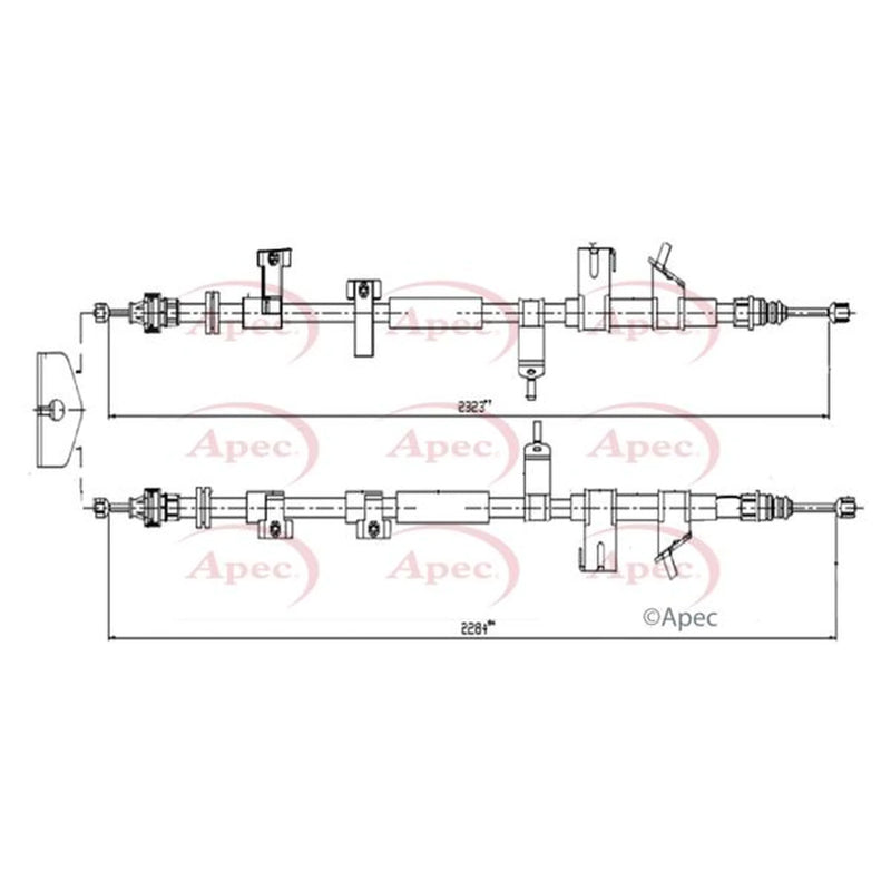 Apec Handbrake Cable Left Rear CAB1671