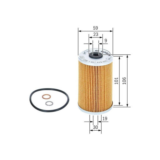 Genuine Bosch Cv Oil Filter P9605 Fits Mercedes-Benz 190 E - 2.0 - 82-93 1457429 Bosch  - Town Parts