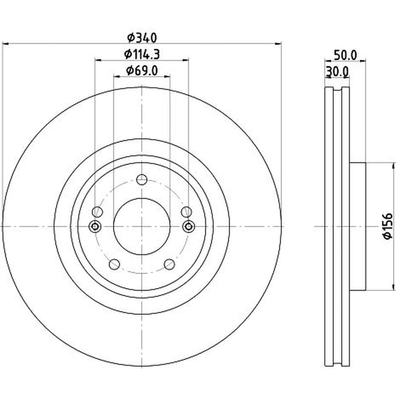 DON 2 x Front Brake Discs PCD22571