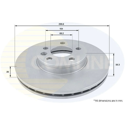 Comline 2 x Internally Vented Front Brake Discs ADC1430V