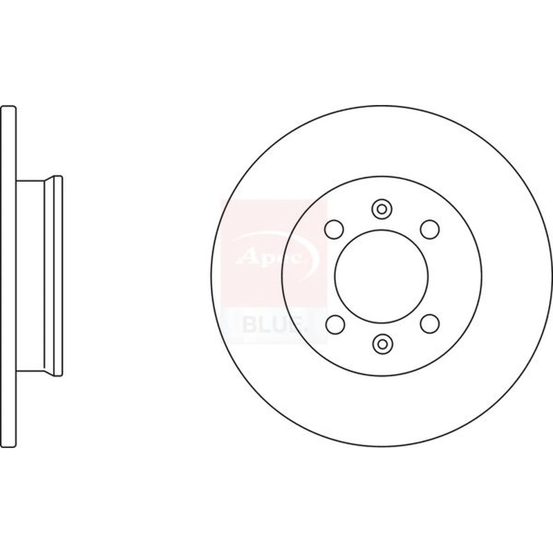 Apec 2 x Solid Rear Brake Discs SDK6142