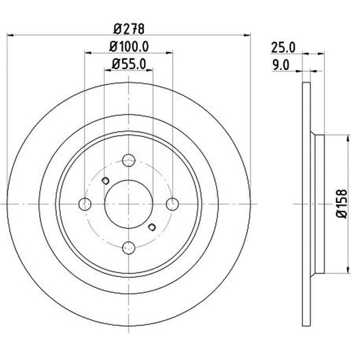 DON 2 x Solid Rear Brake Discs PCD12392