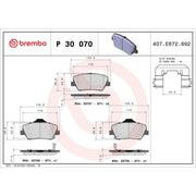 Brembo 4 x Front Brake Pad Set P30070