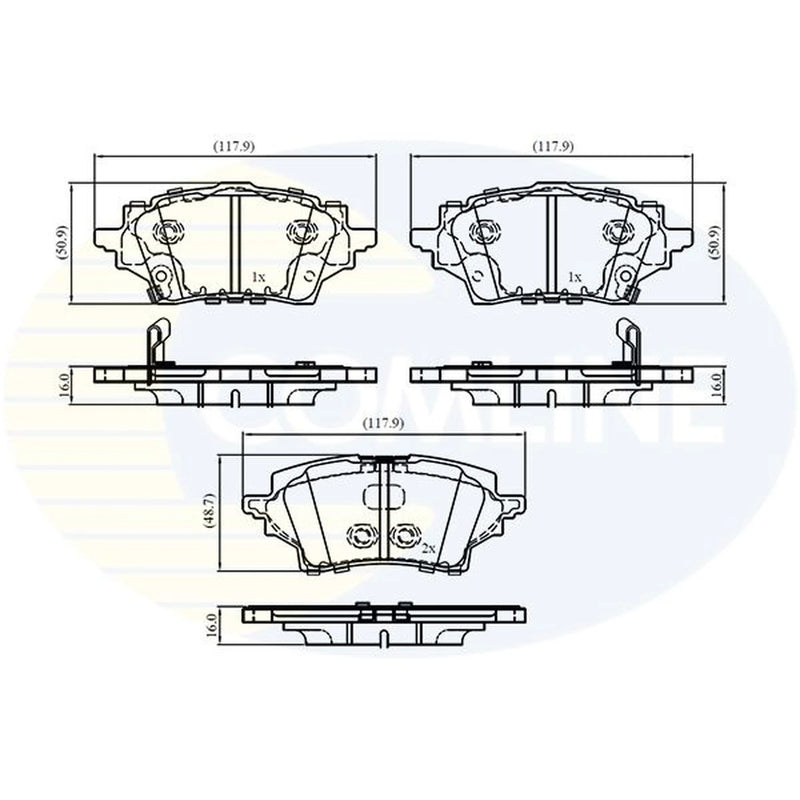 Comline 4 x Rear Brake Pad Set CBP33299