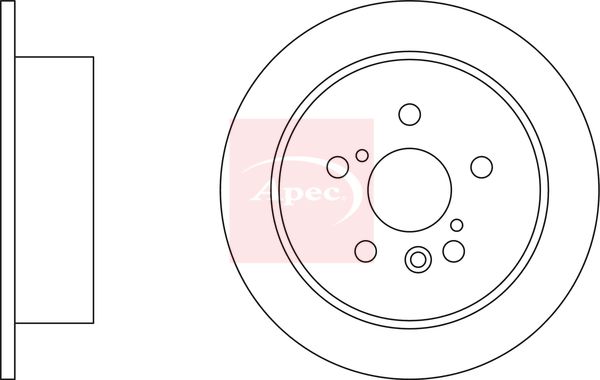 Apec 2 x Brake Disc Set Solid