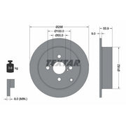 Textar 2 x Solid Rear Brake Discs 92126103