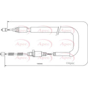 Apec Handbrake Cable Right Rear CAB1269