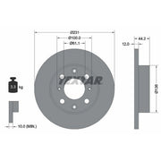 Textar 2 x Solid Brake Discs 92046300 OE 45251SB2000 45251SB2010 45251SB2020