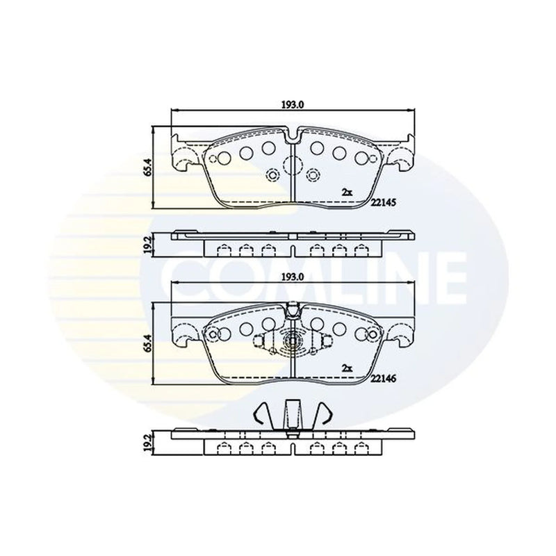 Comline 4 x Front Brake Pad Set CBP02253