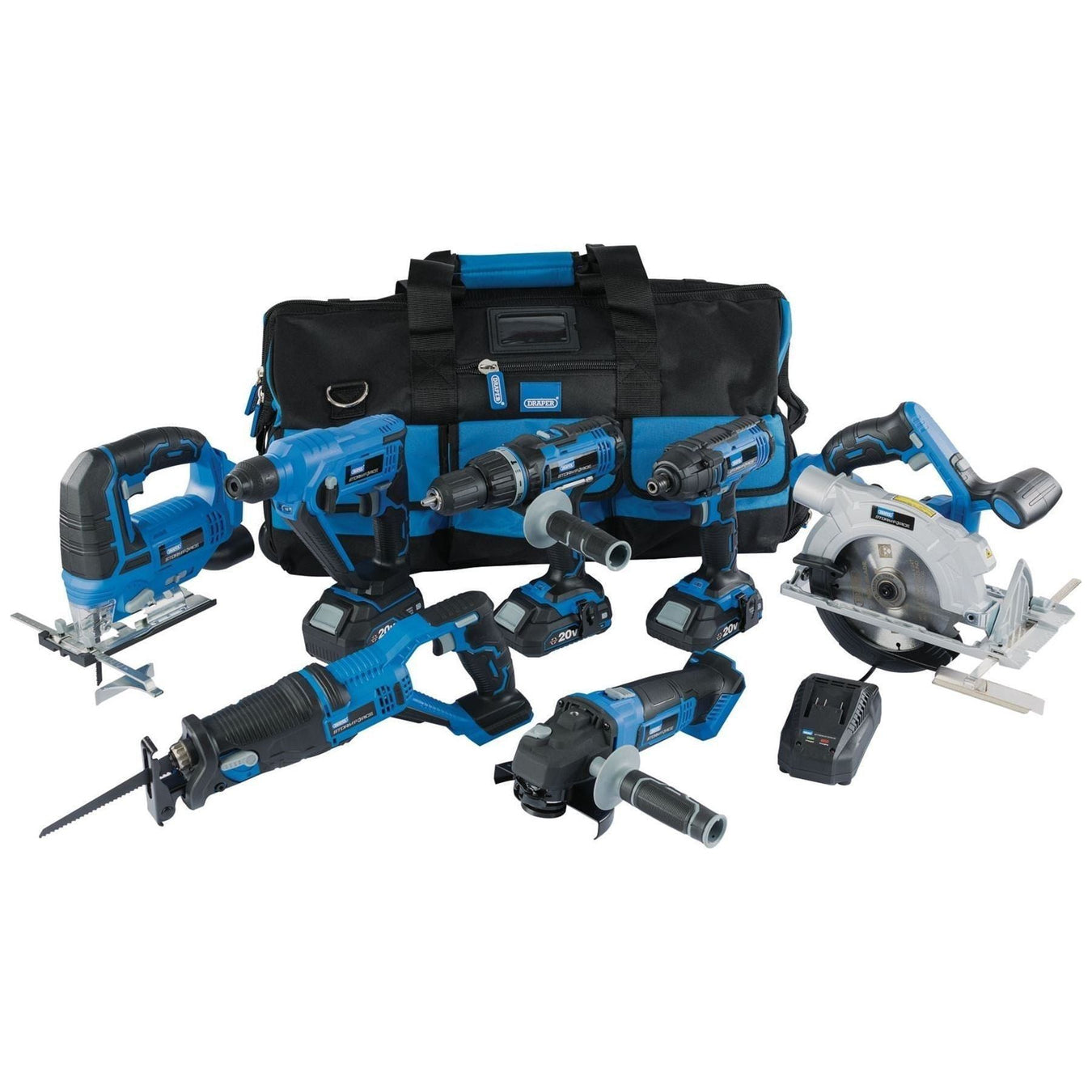 Draper Storm Force 20V 7 Machine Cordless Kit (12 Piece) 07025 Draper  - Town Parts