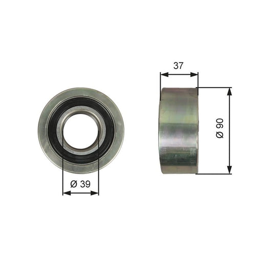 Gates V-Ribbed Belt Deflection/Guide Pulley T36139