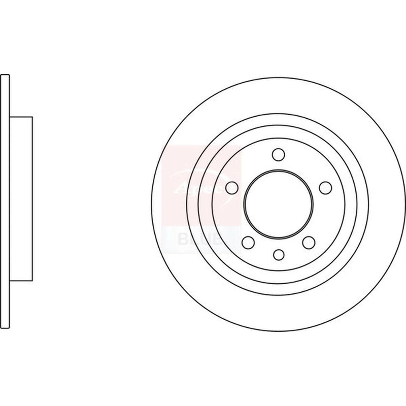 Apec 2 x Solid Rear Brake Discs SDK6811