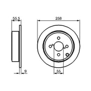 Bosch 2 x Solid Rear Brake Discs 0 986 479 086