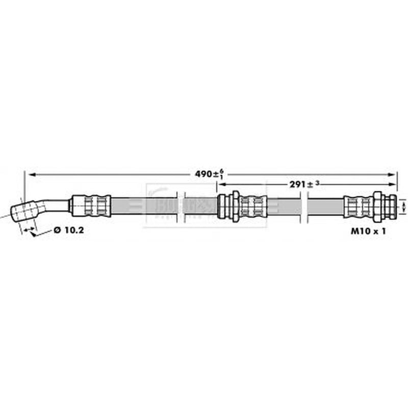 Borg & Beck Brake Hydraulic Hose Line Rear Left BBH7011