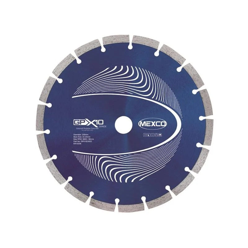 MEXCO GPX10 Concrete Diamond Blade 230 x 22mm - GPX1023022