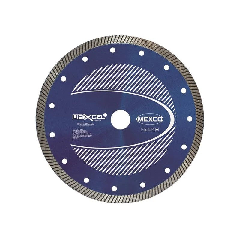MEXCO UHXCEL+ Ultra Hard Plus Diamond Blade 200 x 22mm - UHXCEL20022TF