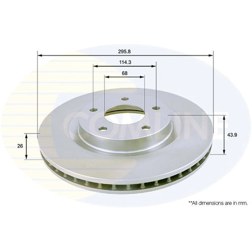 Comline 2 x Internally Vented Front Brake Discs ADC0274V