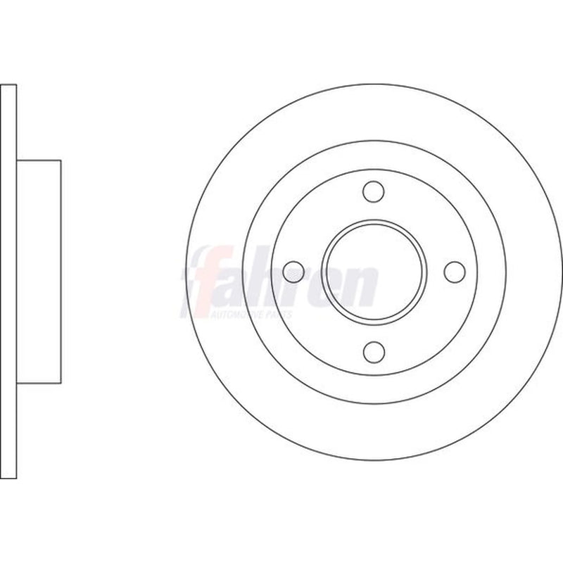 Fahren 2 x Solid Rear Brake Discs FBD6949
