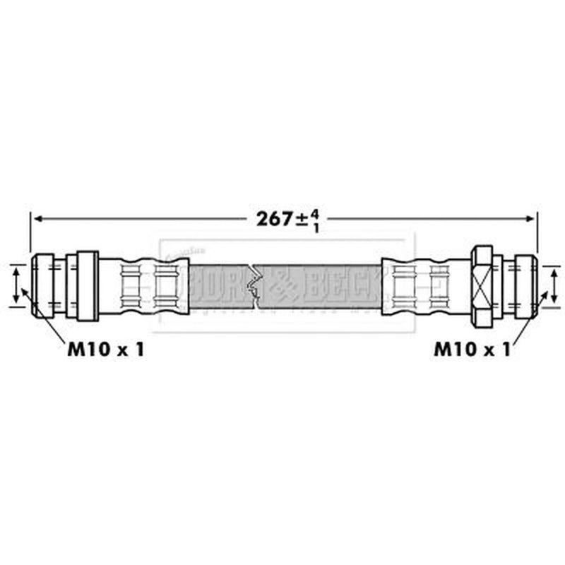 Borg & Beck Brake Hydraulic Hose Line Rear Left BBH7002