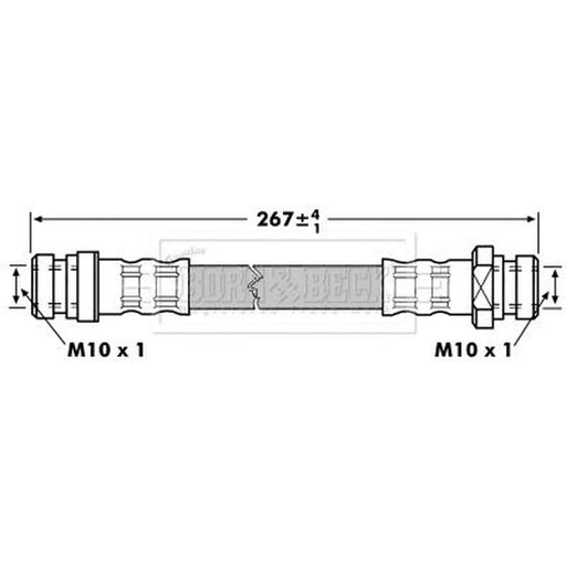 Borg & Beck Brake Hydraulic Hose Line Rear Left BBH7002