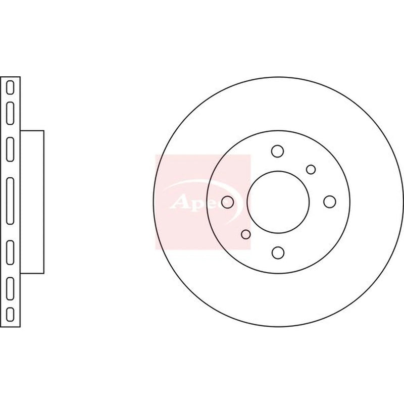 Apec 2 x Vented Front Brake Discs DSK2039