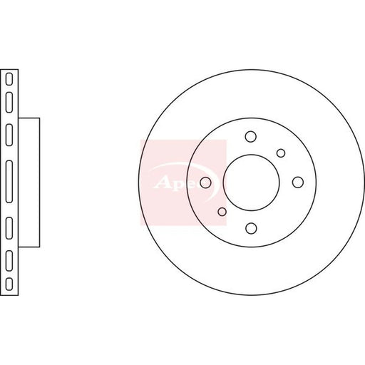 Apec 2 x Vented Front Brake Discs DSK2039