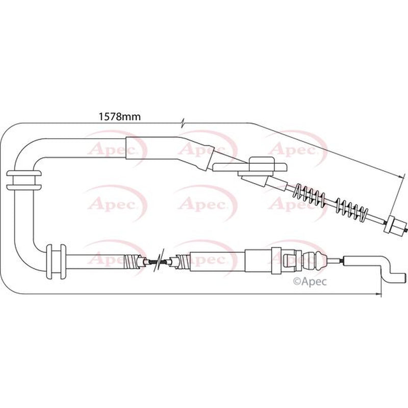 Apec Handbrake Cable Left Rear CAB1514