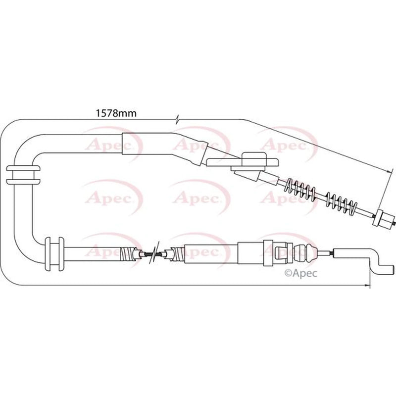 Apec Handbrake Cable Left Rear CAB1514