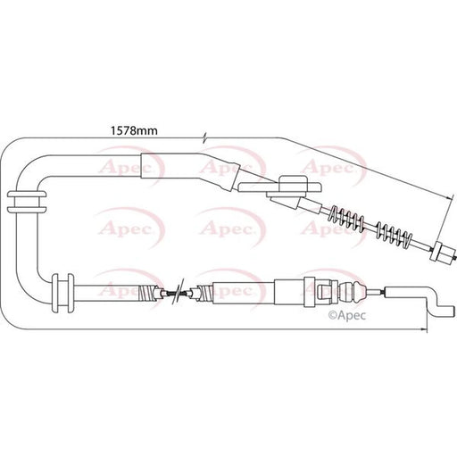 Apec Handbrake Cable Left Rear CAB1514