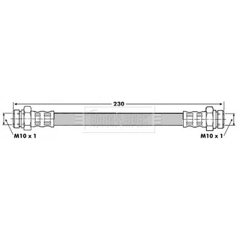 Borg & Beck Brake Hydraulic Hose Line Rear Left BBH6815
