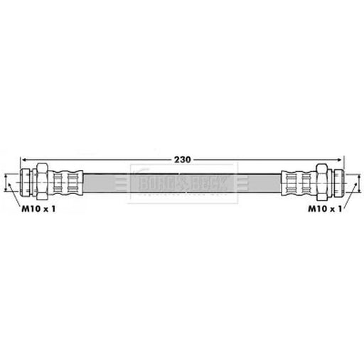Borg & Beck Brake Hydraulic Hose Line Rear Left BBH6815