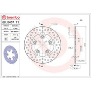 Brembo 2 x Rigid Rear Brake Disc Brake Discs 68B40771