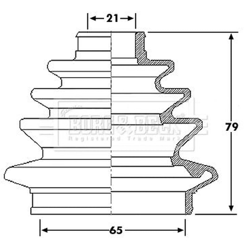 Borg & Beck Drive Shaft Bellow Kit Front Left BCB6216