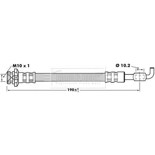 Borg & Beck Brake Hydraulic Hose Line Left BBH6757
