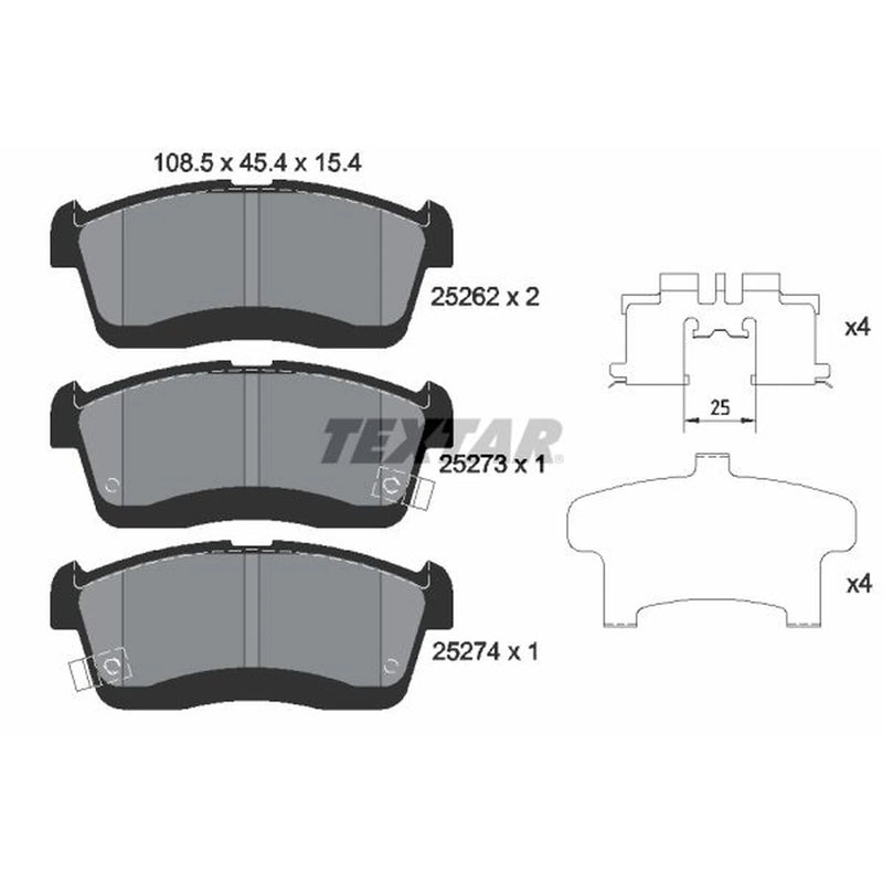 Textar Front Brake Pad Set 2526201