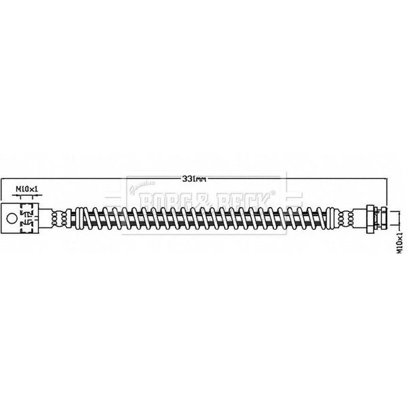 Borg & Beck Brake Hydraulic Hose Line Rear Left BBH8667