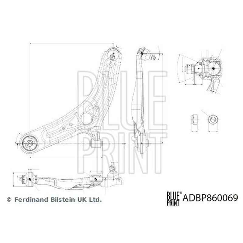 Blue Print Control/Trailing Arm Front Left ADBP860069