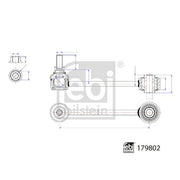 Febi Stabiliser Bar Link Coupling Rod Rear Right 179802