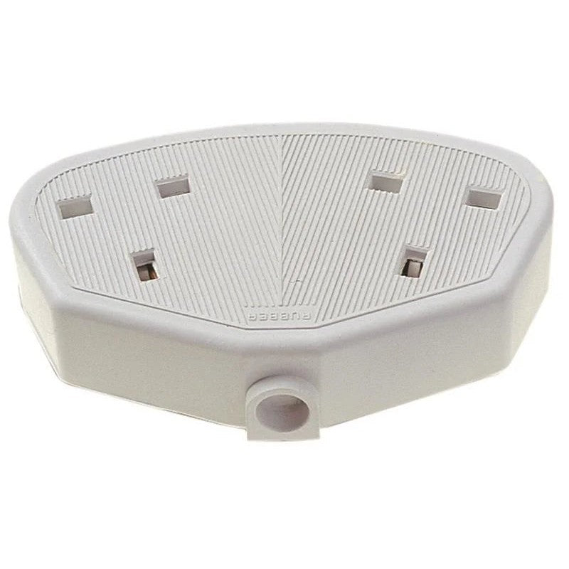 Dencon Rubber Trailing Socket 13A 2-Gang White - 9422WNB