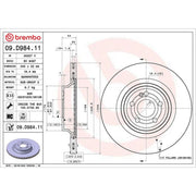 Brembo 2 x Internally Vented Rear Brake Discs 09.D984.11