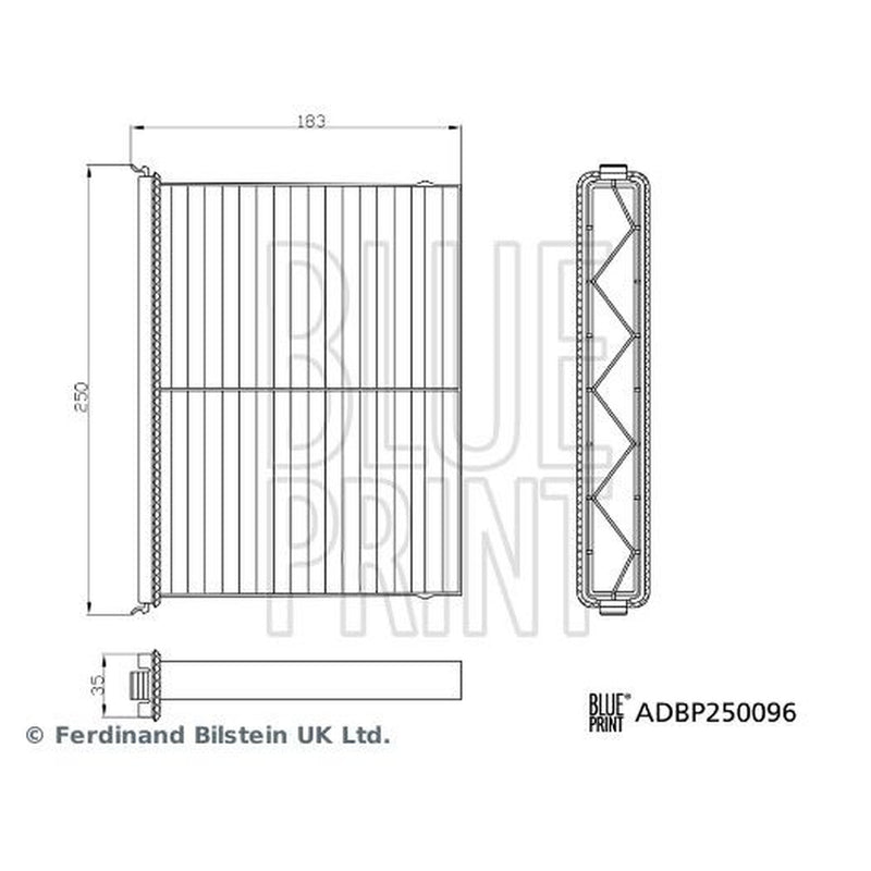Blue Print Cabin Air Filter (Pollen Filter) ADBP250096
