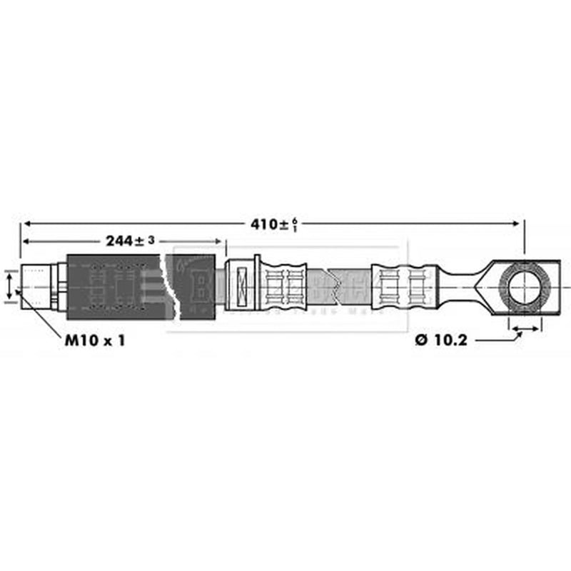 Borg & Beck Brake Hydraulic Hose Line Front Left BBH6826