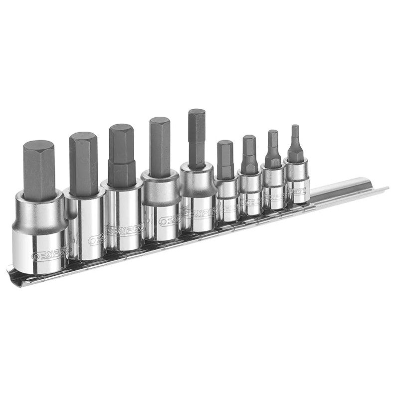 Expert 1/4 & 3/8in Drive Hex Bit Socket Set, 9 Piece - E034802