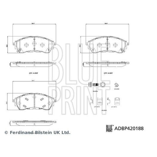 Blue Print Front Brake Pad Set ADBP420188