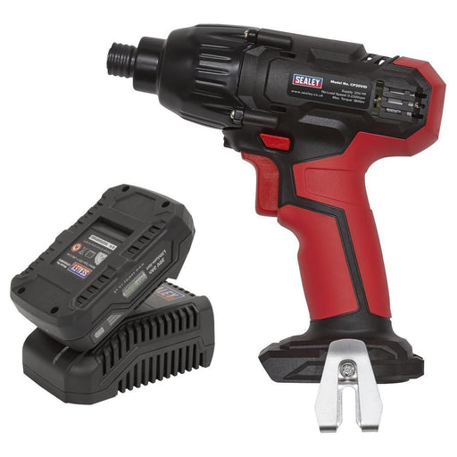 Sealey Impact Driver Kit 1/4" Hex Drive 20V 2Ah SV20 Series CP20VIDKIT1 Sealey  - Town Parts