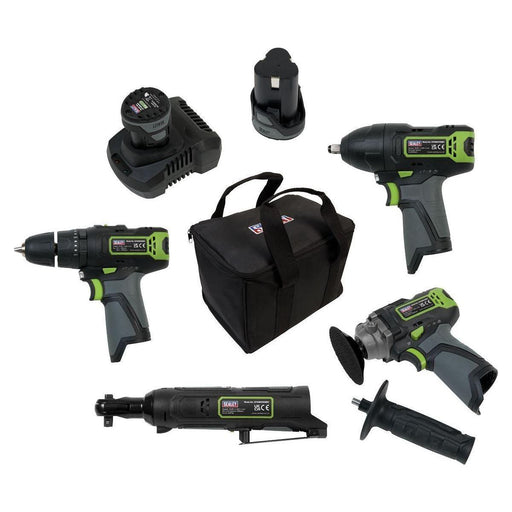 Sealey 4 x 10.8V SV10.8 Series Cordless Combo Kit 2 Batteries CP108VCOMBO1 Sealey  - Town Parts