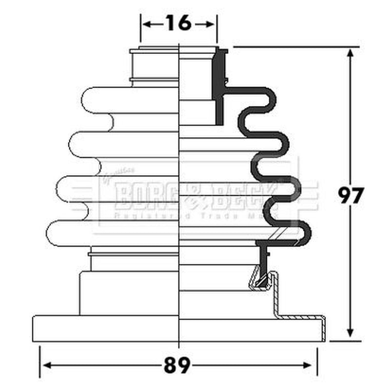 Borg & Beck Drive Shaft Bellow Kit Front Left BCB6252