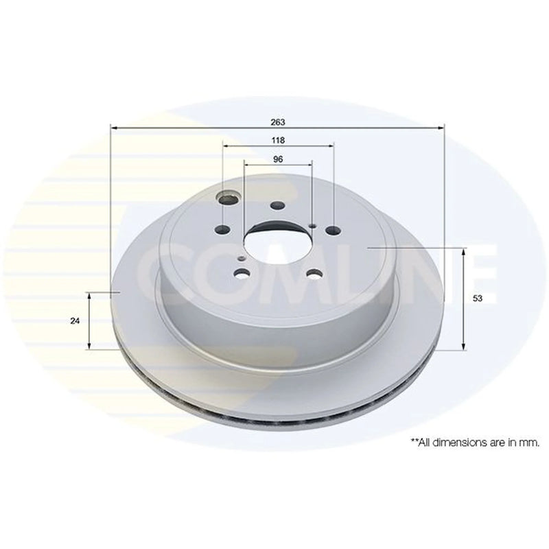 Comline 2 x Internally Vented Rear Brake Discs ADC5009V