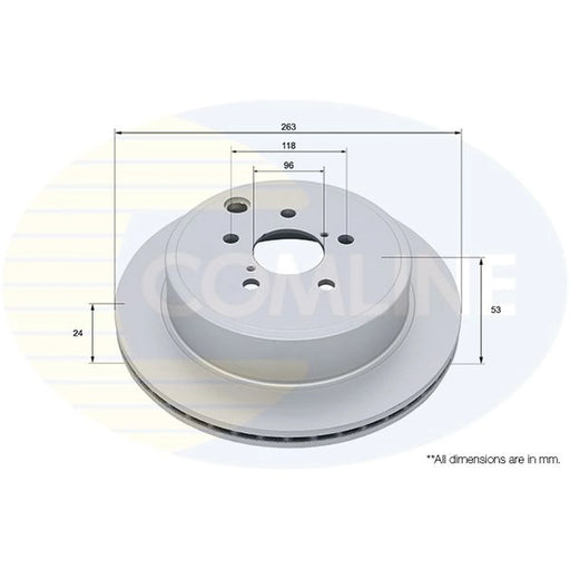 Comline 2 x Internally Vented Rear Brake Discs ADC5009V